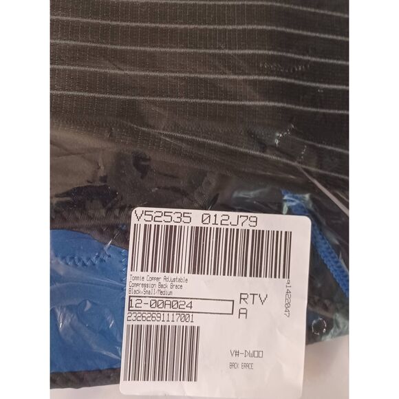 Tommie Copper Adjustable Compression Back Brace Color Black Size Small/Medium - Picture 7 of 8